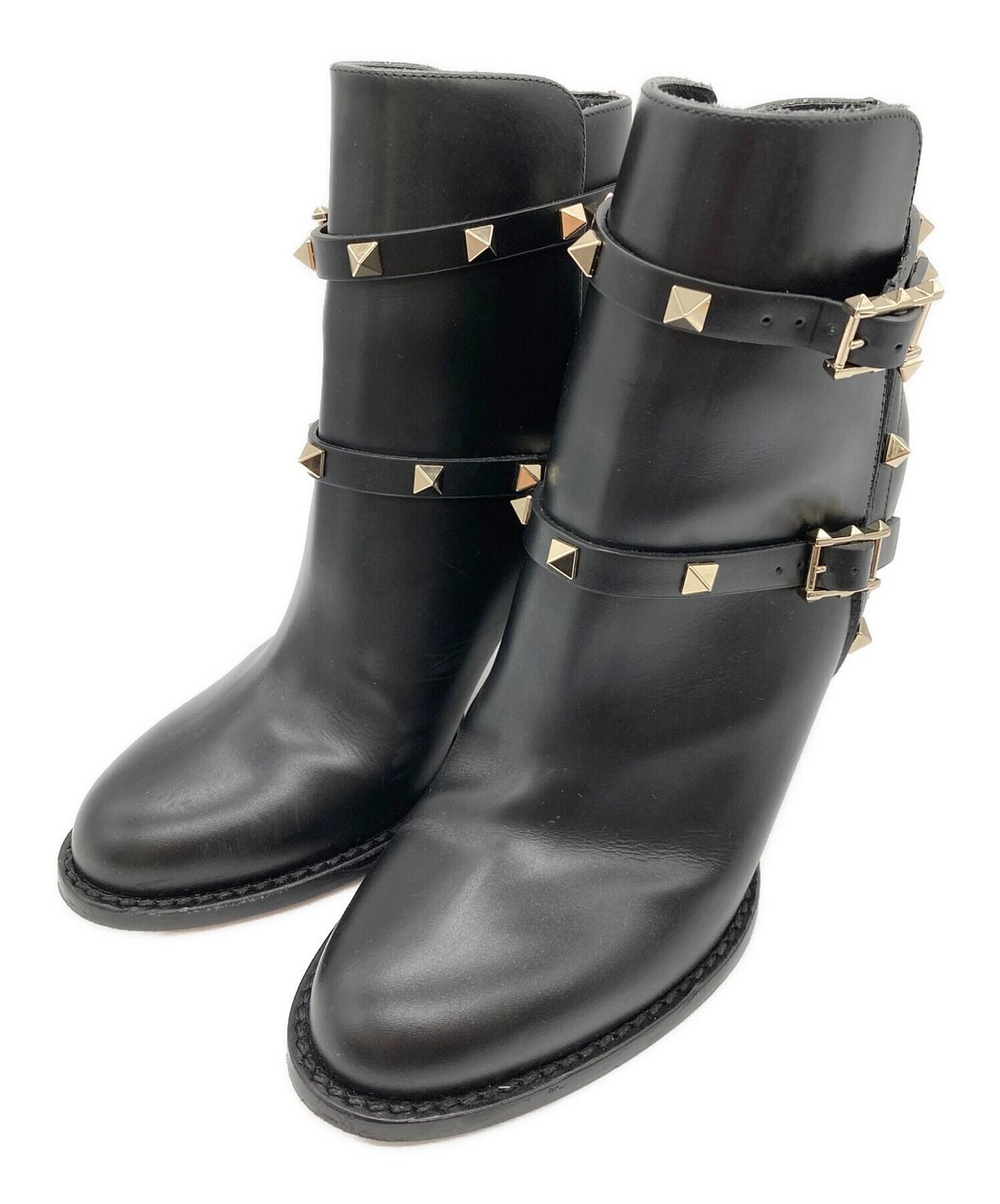 Valentino Garavani Boots Shoes Studs EU 37.5 US 7.5 Black Authentic