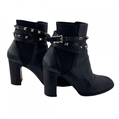 Valentino Short Boots Shoes Studs EU 36.0 US 6.0 Black Authentic