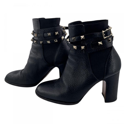 Valentino Short Boots Shoes Studs EU 36.0 US 6.0 Black Authentic
