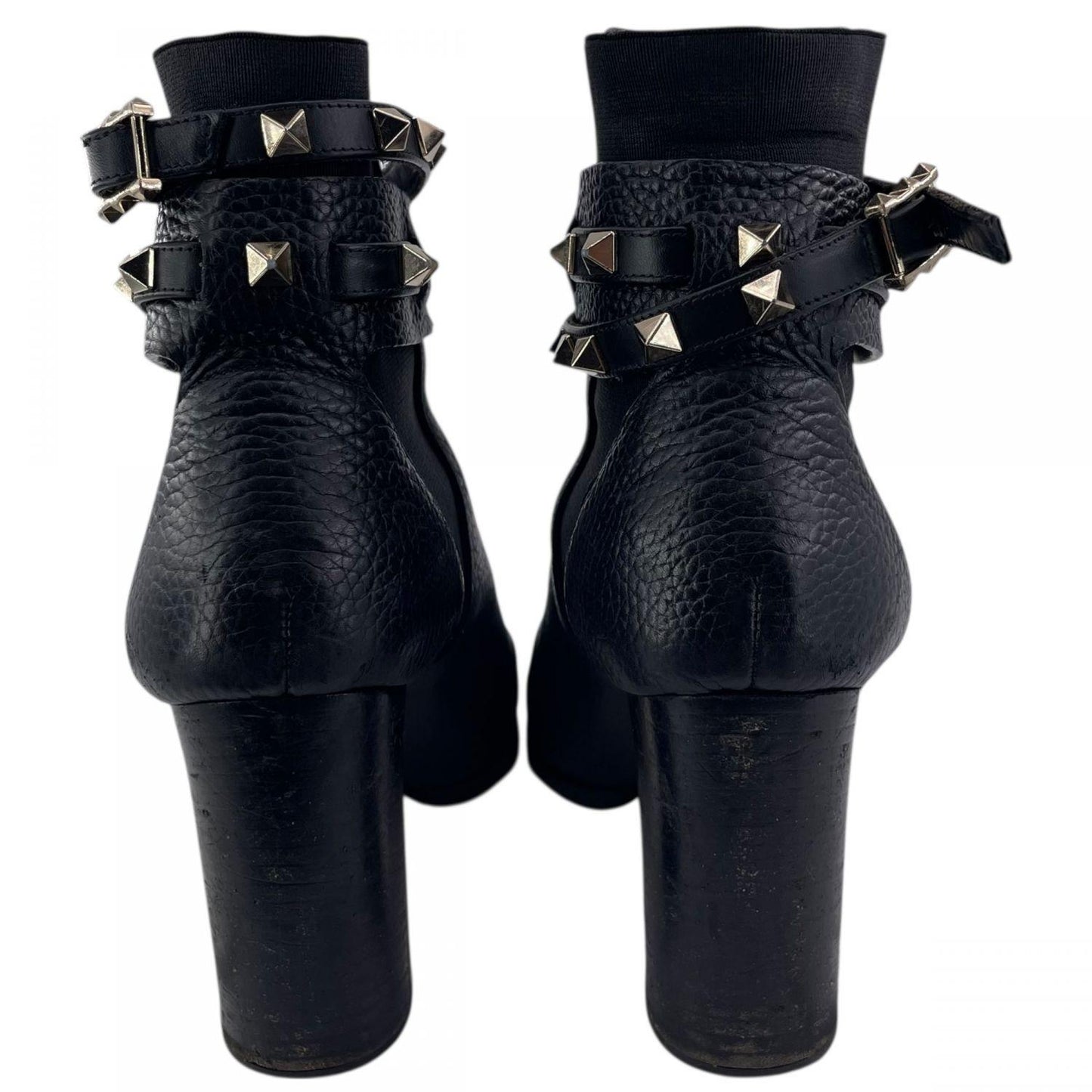 Valentino Short Boots Shoes Studs EU 36.0 US 6.0 Black Authentic