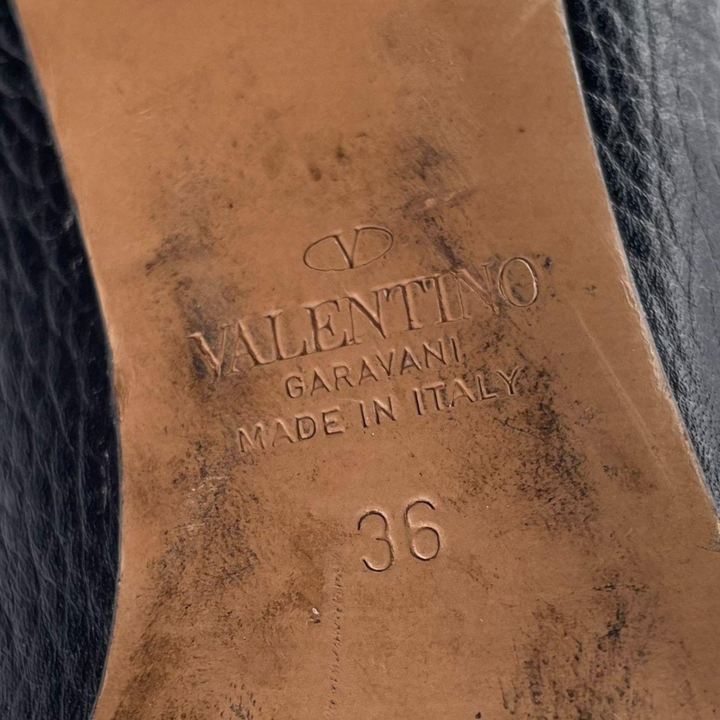 Valentino Short Boots Shoes Studs EU 36.0 US 6.0 Black Authentic