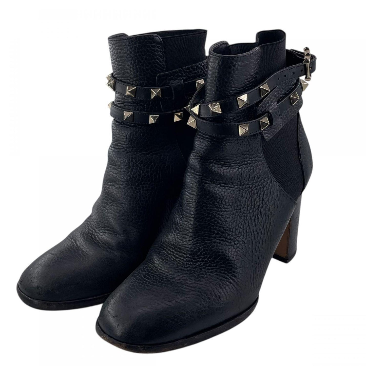 Valentino Short Boots Shoes Studs EU 36.0 US 6.0 Black Authentic