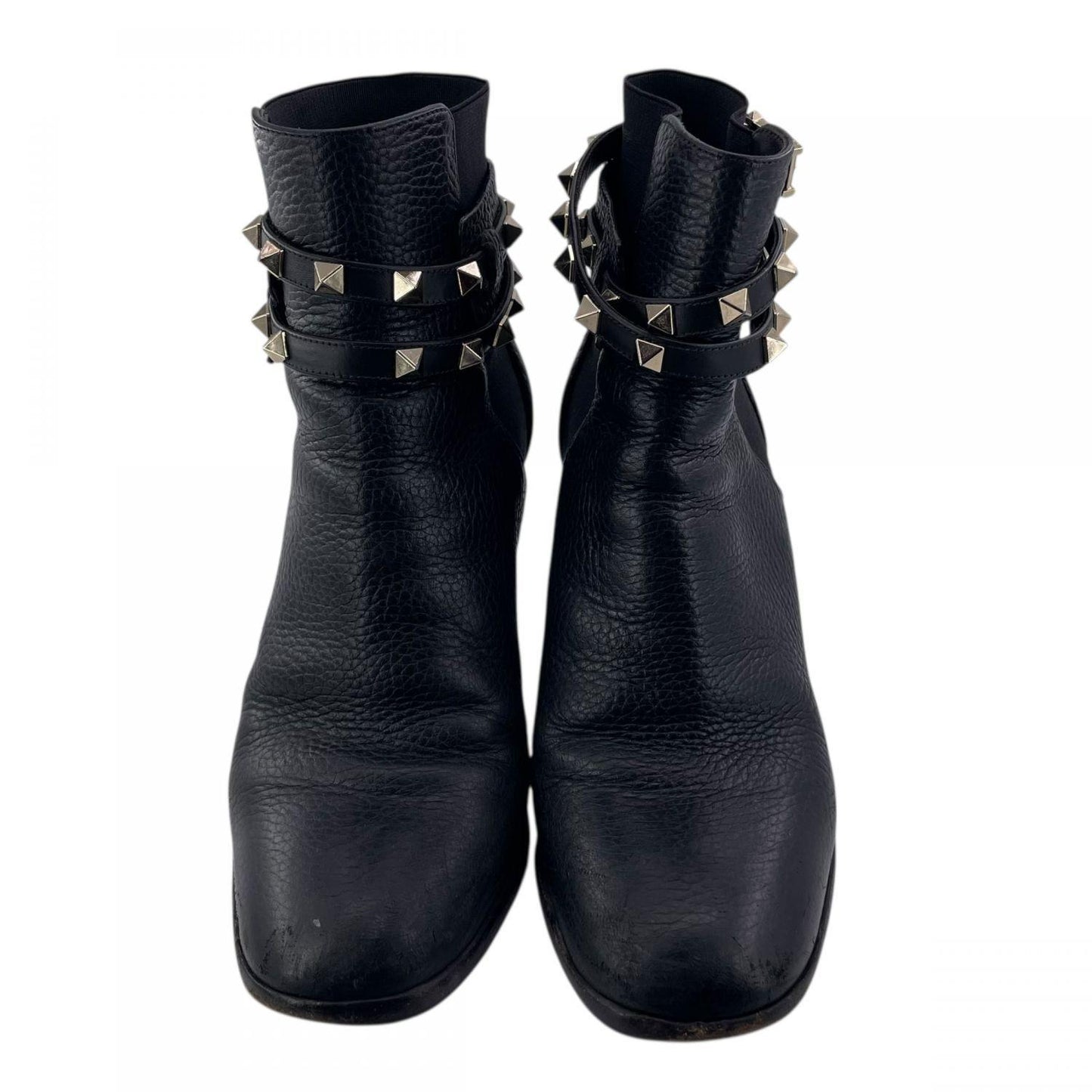 Valentino Short Boots Shoes Studs EU 36.0 US 6.0 Black Authentic