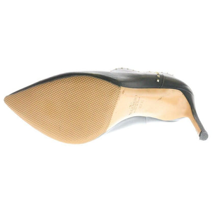 Valentino Short Boots Shoes Studs EU 37.5 US 7.5 Leather Black Authentic