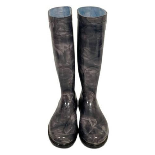 Valentino Garavani Rain Boots Shoes EU 36.0 US 6.0 Black Gray Authentic