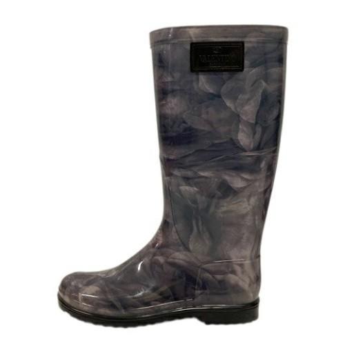 Valentino Garavani Rain Boots Shoes EU 36.0 US 6.0 Black Gray Authentic