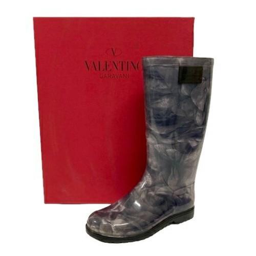 Valentino Garavani Rain Boots Shoes EU 36.0 US 6.0 Black Gray Authentic