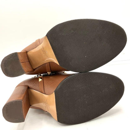 Valentino Garavani Boots Shoes Studs EU 37 US 7 Leather Brown Authentic