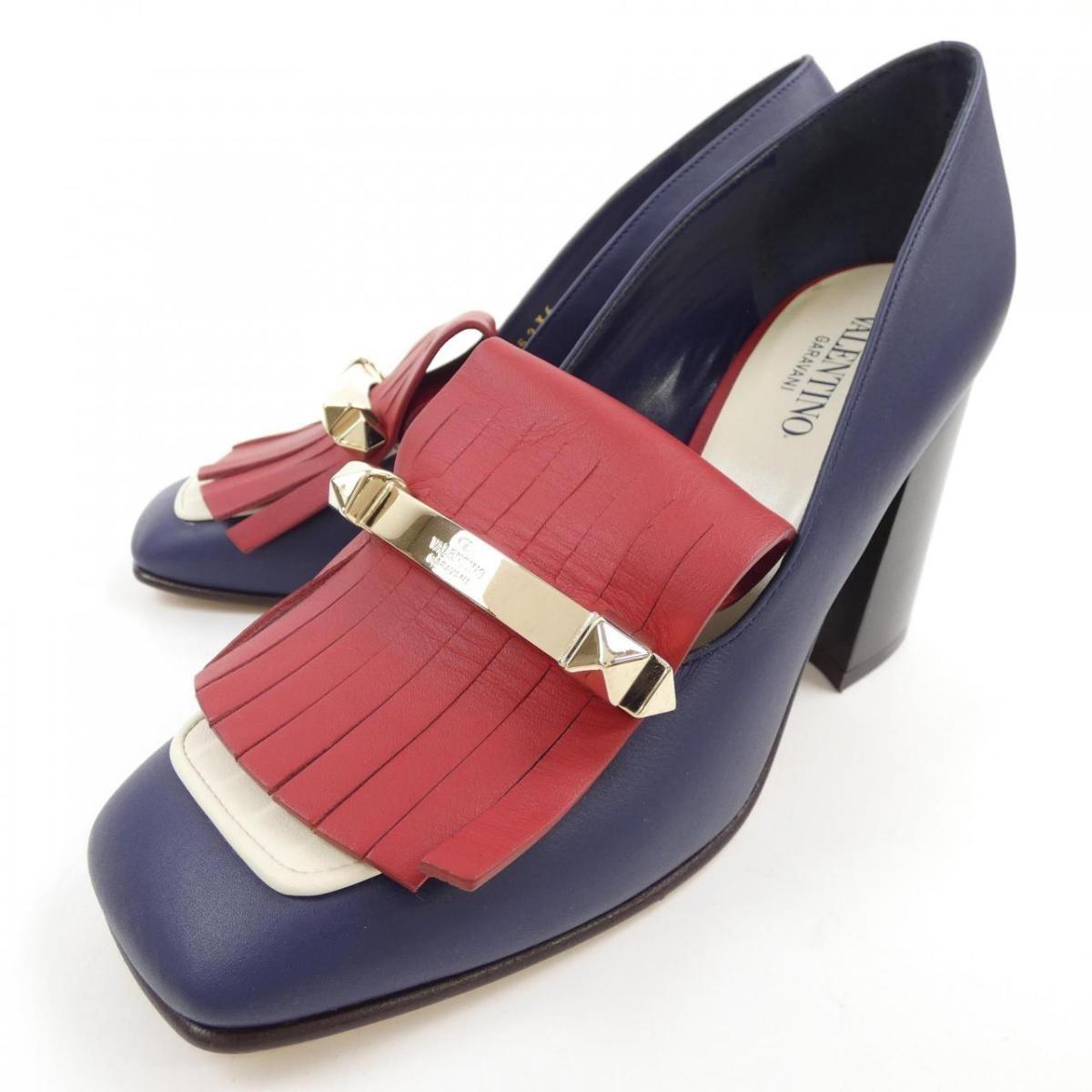 Valentino Garavani Shoes Pumps Heel EU 36 US 6 Navy Red Authentic