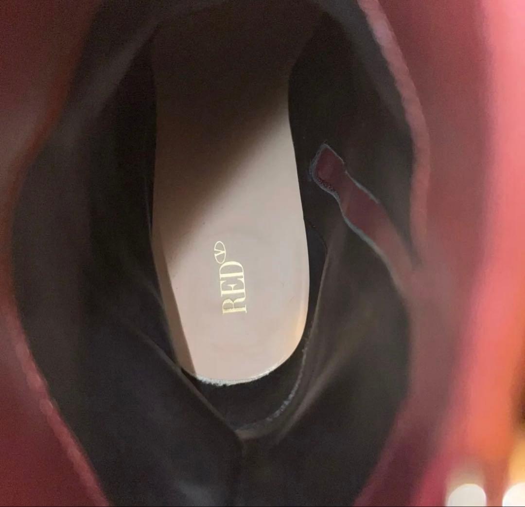 Red Valentino Short Boots Shoes EU 37.5 US 7.5 Leather Burgundy Authentic
