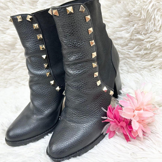 Valentino Garavani Boots Shoes Rockstuds EU 36.0 US 6.0 Black Authentic