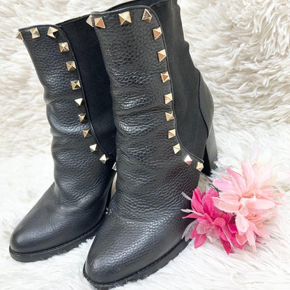Valentino Garavani Boots Shoes Rockstuds EU 36.0 US 6.0 Black Authentic