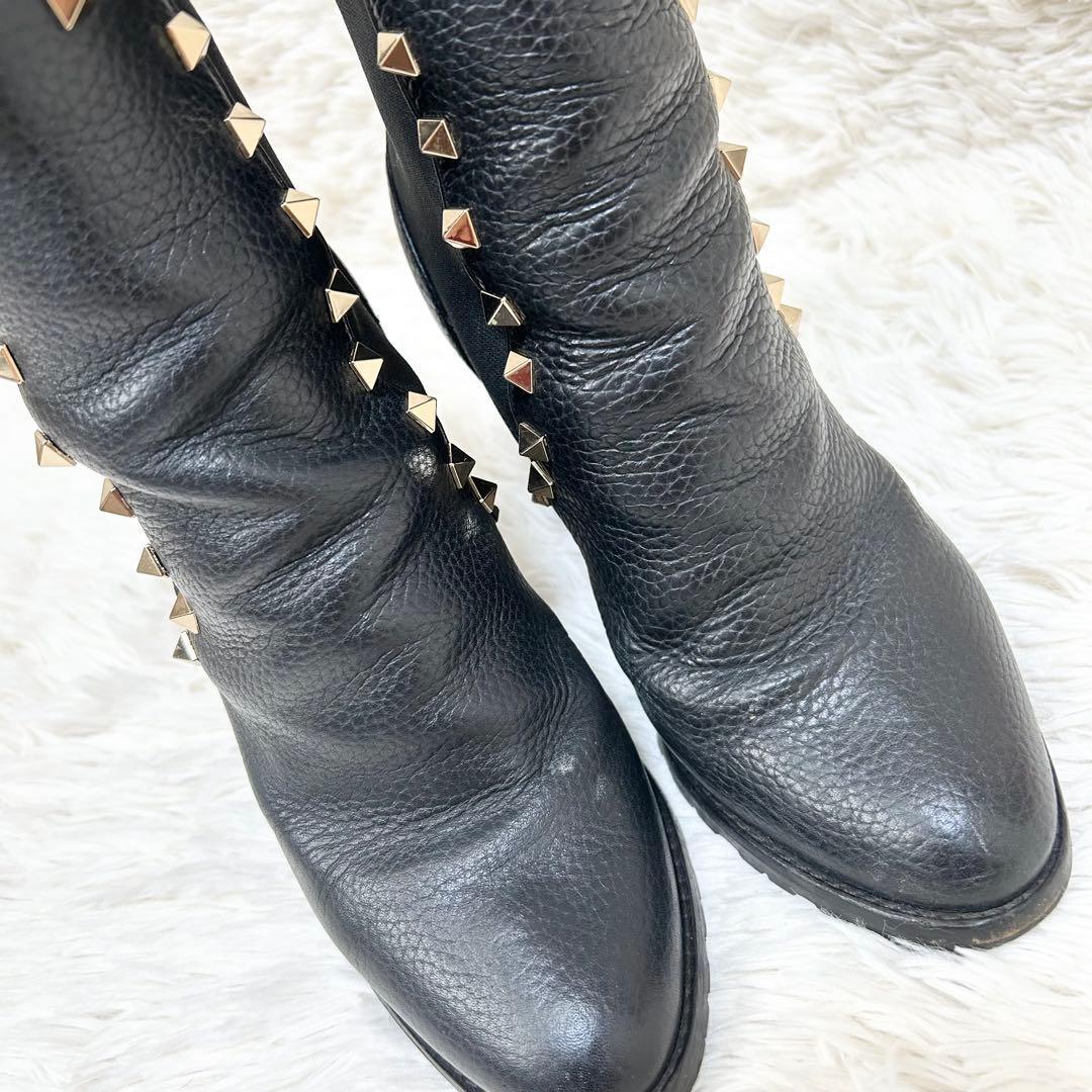 Valentino Garavani Boots Shoes Rockstuds EU 36.0 US 6.0 Black Authentic