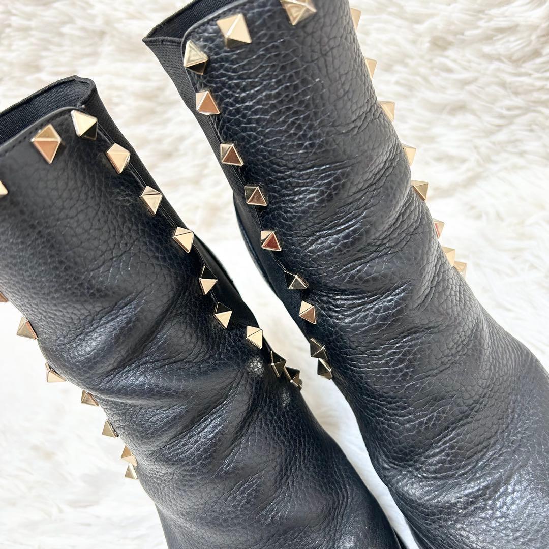 Valentino Garavani Boots Shoes Rockstuds EU 36.0 US 6.0 Black Authentic