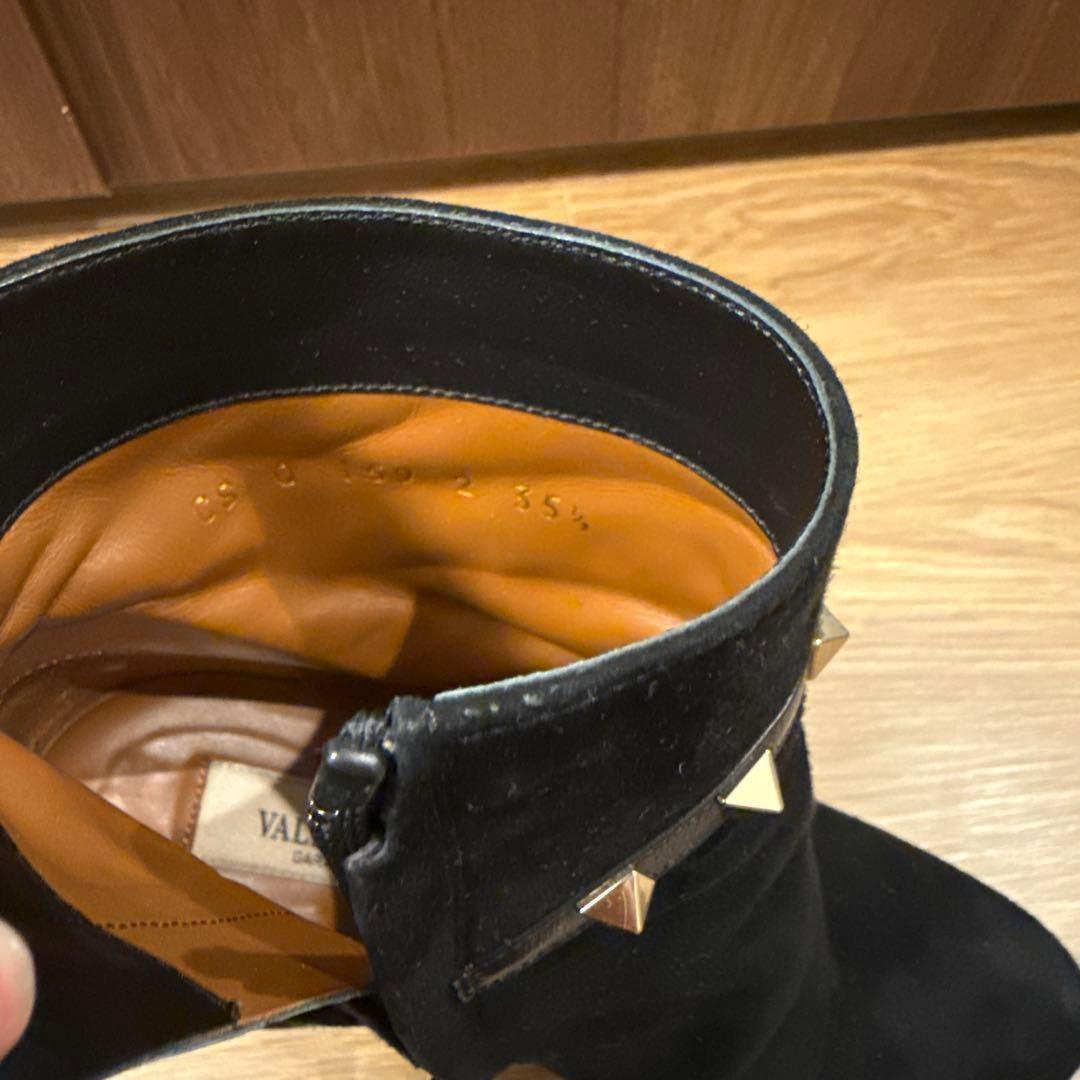 Valentino Boots Shoes Studs EU 35.5 US 5.5 Suede Black Authentic