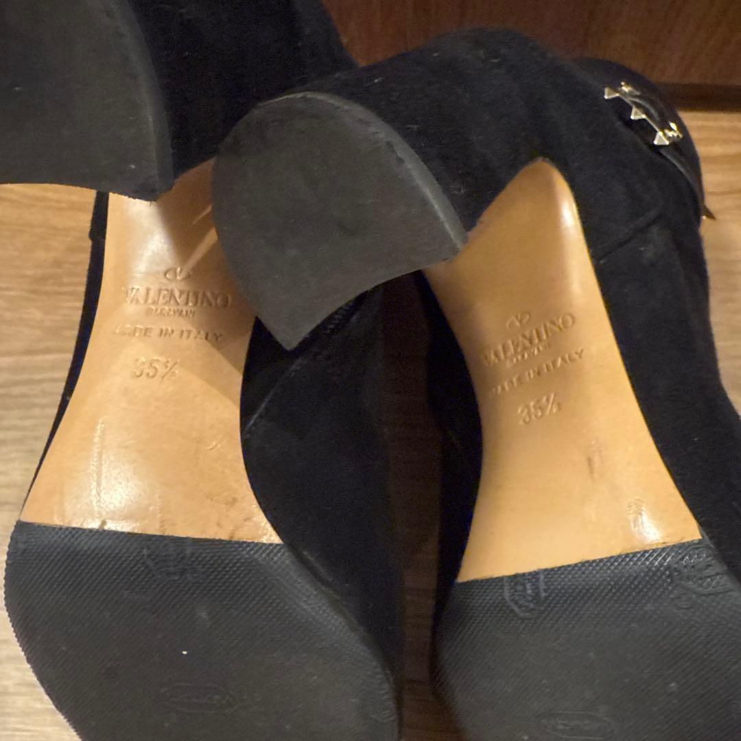 Valentino Boots Shoes Studs EU 35.5 US 5.5 Suede Black Authentic