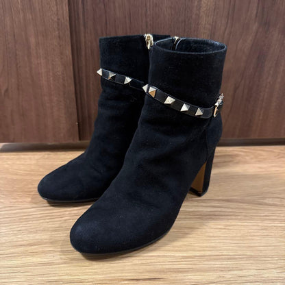 Valentino Boots Shoes Studs EU 35.5 US 5.5 Suede Black Authentic