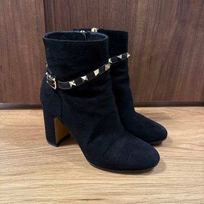 Valentino Boots Shoes Studs EU 35.5 US 5.5 Suede Black Authentic