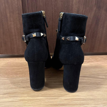 Valentino Boots Shoes Studs EU 35.5 US 5.5 Suede Black Authentic