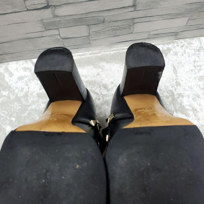 Valentino Garavani Boots Shoes Studs EU 35.5 US 5.5 Leather Black Authentic