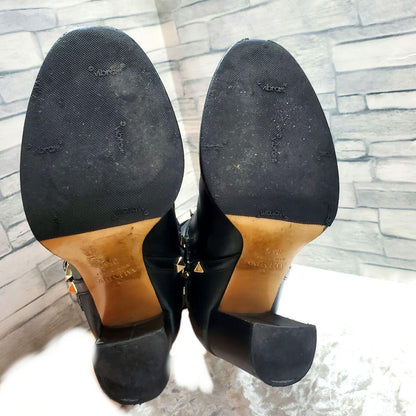 Valentino Garavani Boots Shoes Studs EU 35.5 US 5.5 Leather Black Authentic