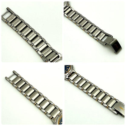 Saint Laurent Quartz Watch Wristwatch YSL Cassandra Silver Navy Women's Auth