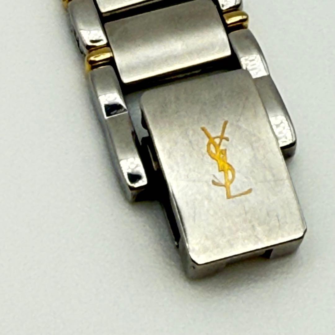 Saint Laurent Quartz Watch Wristwatch YSL Cassandra Silver Navy Women's Auth