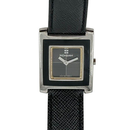 Saint Laurent Quartz Watch Wristwatch Logo Black Women's Authentic
