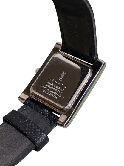 Saint Laurent Quartz Watch Wristwatch Logo Black Women's Authentic