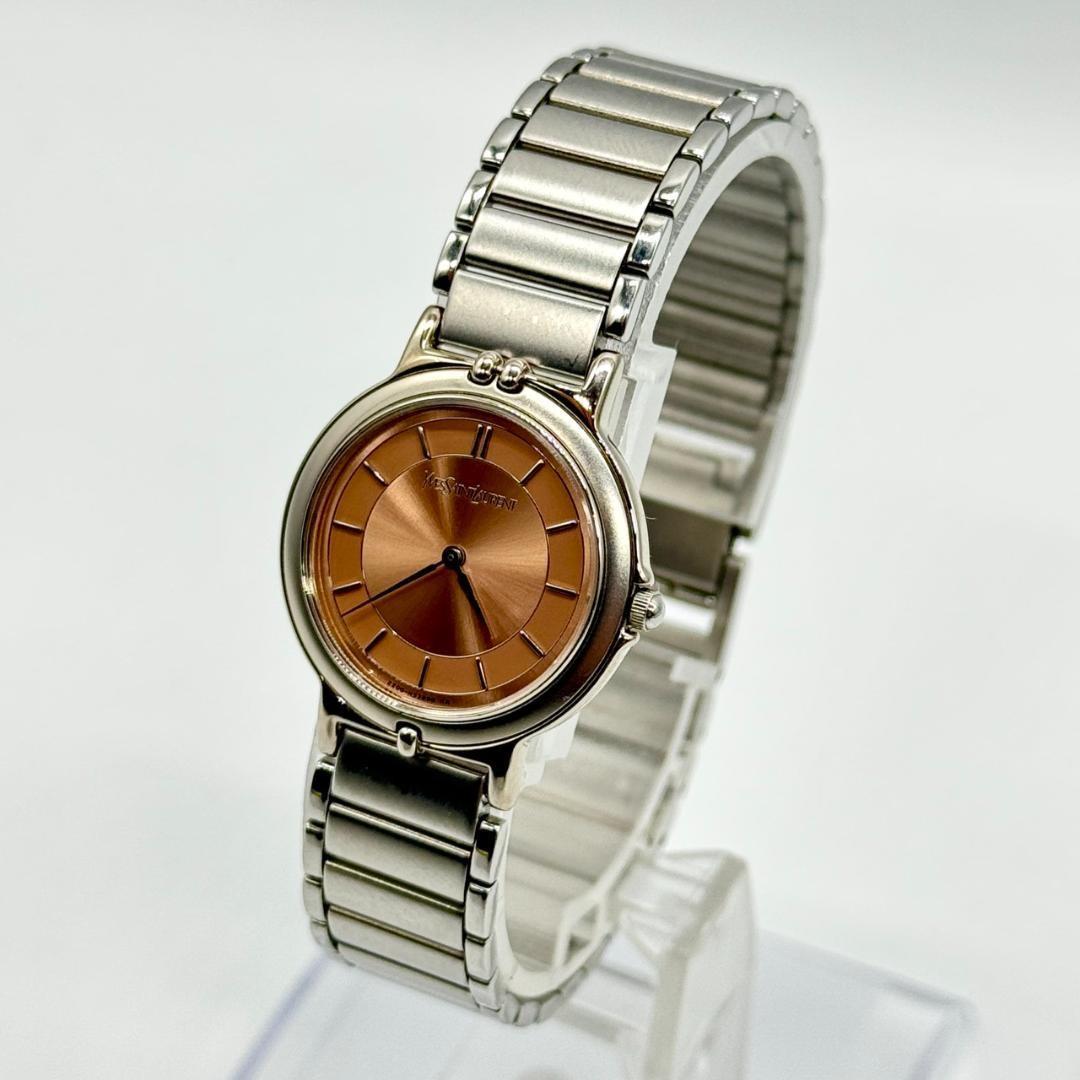 Saint Laurent 2200-H19977 Watch Wristwatch Logo Beige Women's Authentic