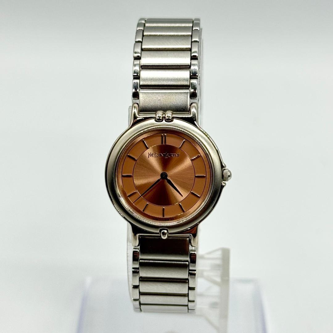 Saint Laurent 2200-H19977 Watch Wristwatch Logo Beige Women's Authentic