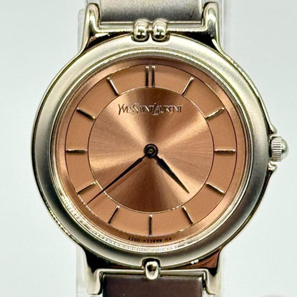Saint Laurent 2200-H19977 Watch Wristwatch Logo Beige Women's Authentic