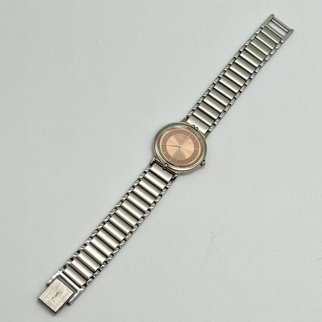 Saint Laurent 2200-H19977 Watch Wristwatch Logo Beige Women's Authentic