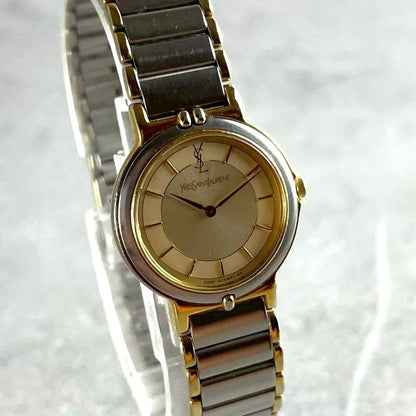 Saint Laurent 2200-228481 TA Watch Wristwatch YSL Cassandra Gold Silver Women's