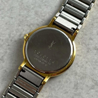 Saint Laurent 2200-228481 TA Watch Wristwatch YSL Cassandra Gold Silver Women's