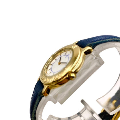 Saint Laurent Quartz Watch Wristwatch YSL Cassandra White Navy Women's Auth