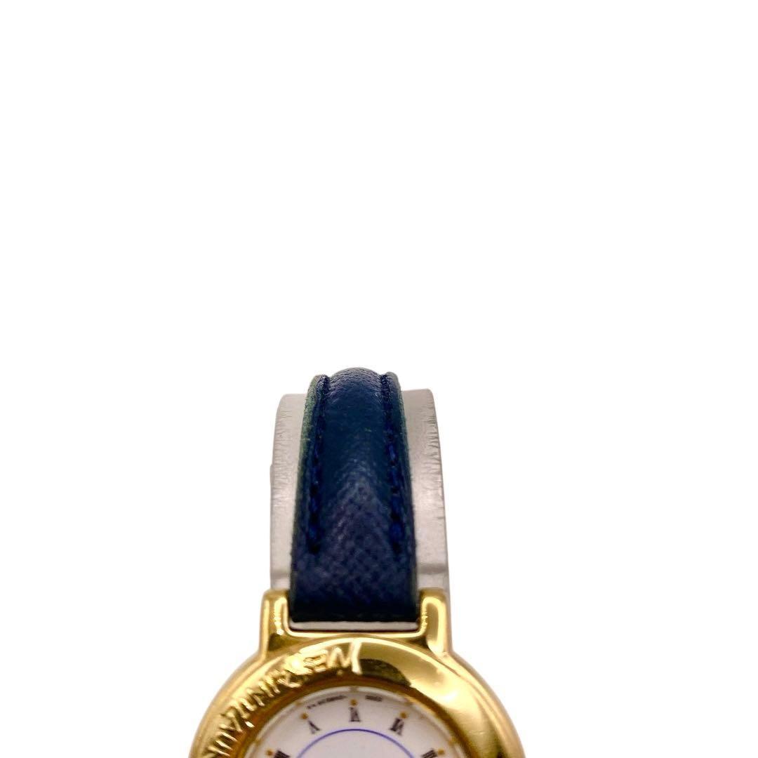 Saint Laurent Quartz Watch Wristwatch YSL Cassandra White Navy Women's Auth