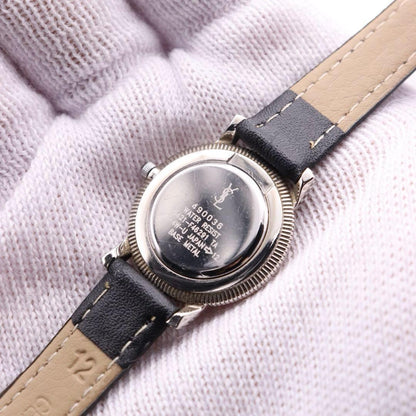 Saint Laurent Quartz Watch Wristwatch YSL Cassandra White Silver Women's Auth