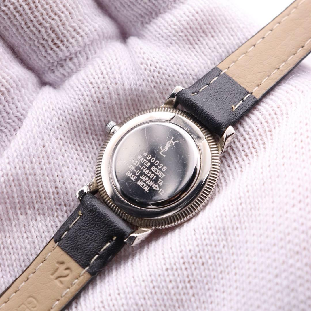 Saint Laurent Quartz Watch Wristwatch YSL Cassandra White Silver Women's Auth