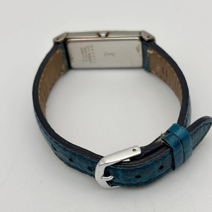 Saint Laurent Quartz Watch Wristwatch YSL Cassandra Black Turquoise Women's Auth
