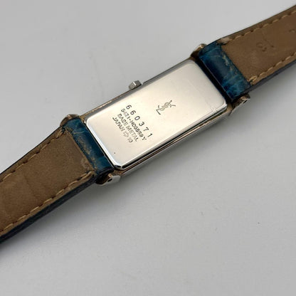 Saint Laurent Quartz Watch Wristwatch YSL Cassandra Black Turquoise Women's Auth