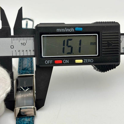 Saint Laurent Quartz Watch Wristwatch YSL Cassandra Black Turquoise Women's Auth