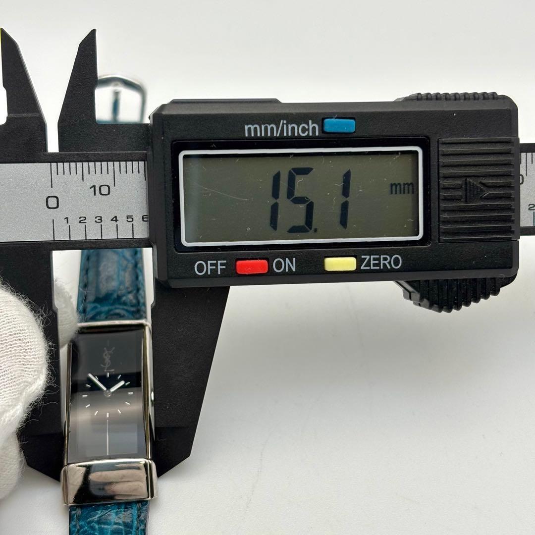 Saint Laurent Quartz Watch Wristwatch YSL Cassandra Black Turquoise Women's Auth