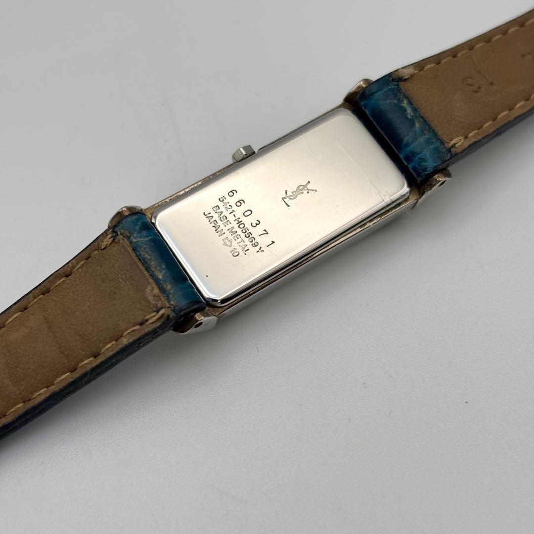 Saint Laurent Quartz Watch Wristwatch YSL Cassandra Black Turquoise Women's Auth