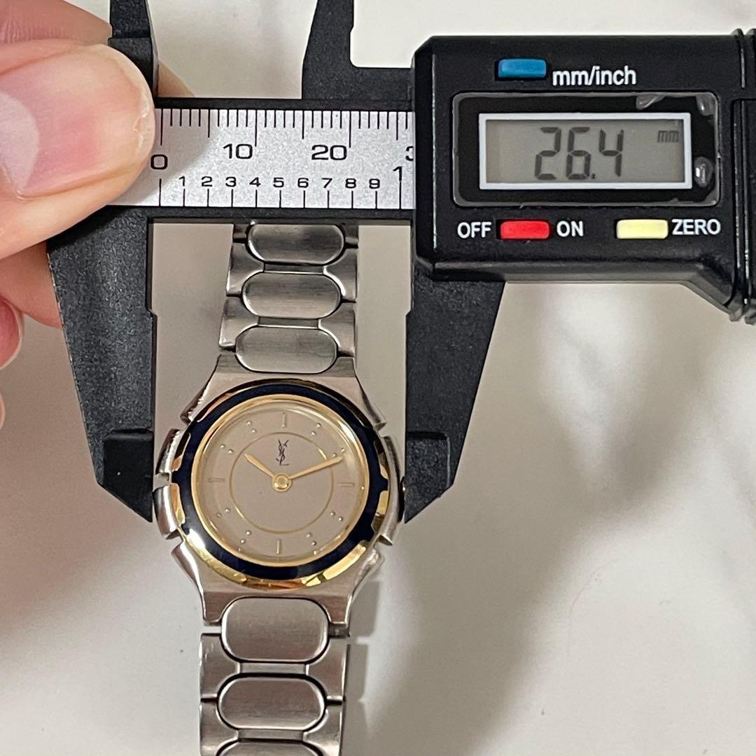 Saint Laurent Quartz Watch Wristwatch YSL Cassandra Black Gold Women's Auth