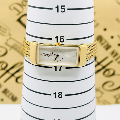 Saint Laurent Quartz Watch Wristwatch YSL Cassandra Gold Women's Authentic