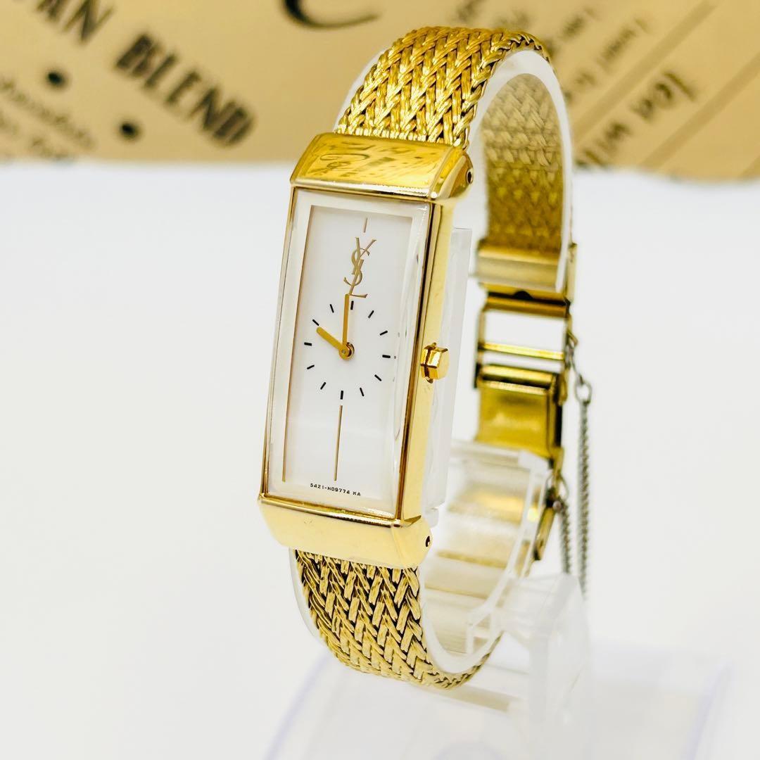 Saint Laurent Quartz Watch Wristwatch YSL Cassandra Gold Women's Authentic