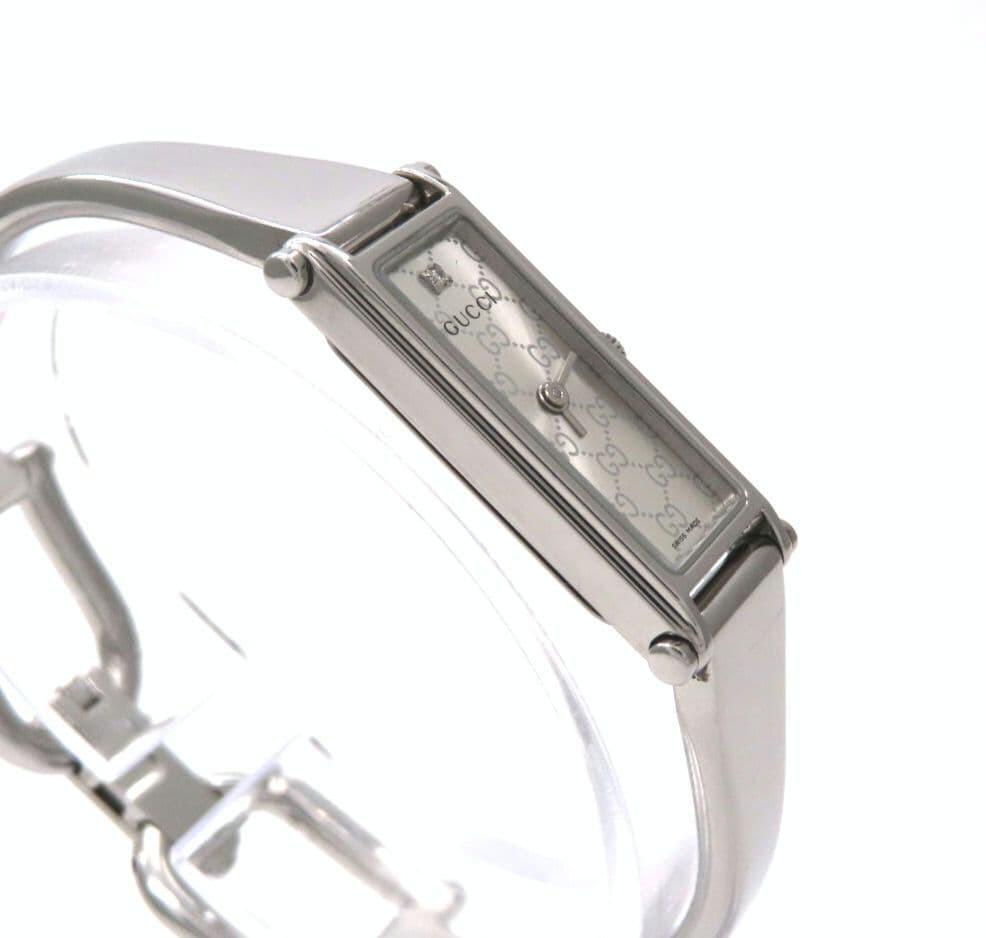 GUCCI 1500L Quartz Watch Wristwatch GG Silver Women's Authentic