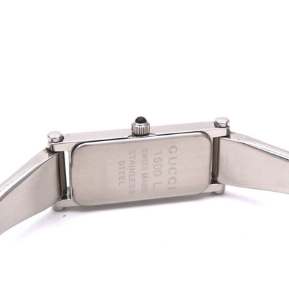 GUCCI 1500L Quartz Watch Wristwatch GG Silver Women's Authentic