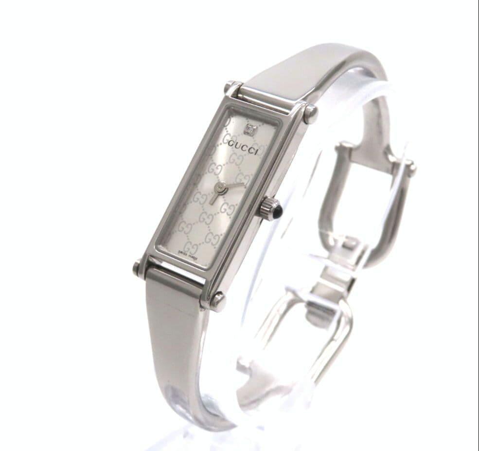 GUCCI 1500L Quartz Watch Wristwatch GG Silver Women's Authentic